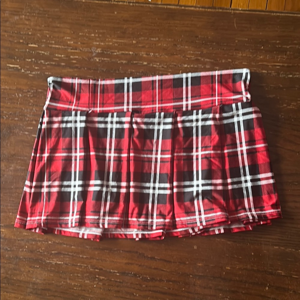 Red Plaid Mini Skirt
